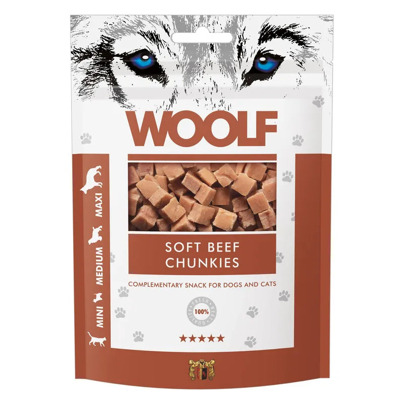 Woolf Soft Beef Chunkies 100gr