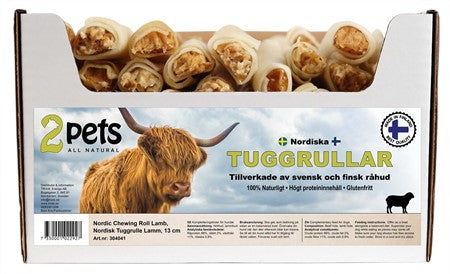 2pets Nordisk tuggrulle med lamm, 13 cm