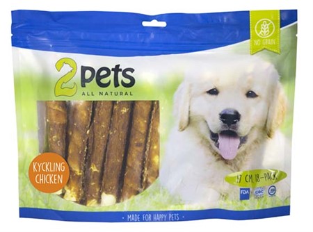 2pets Tuggrulle med kycklingfilé 17cm 18-pack XL, 840gr