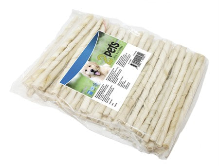 2pets Tuggpinne vriden vit, ¤5-6mm 12cm, 100-pack