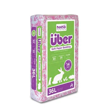 Uber papperströ 36 L Rosa/Vit