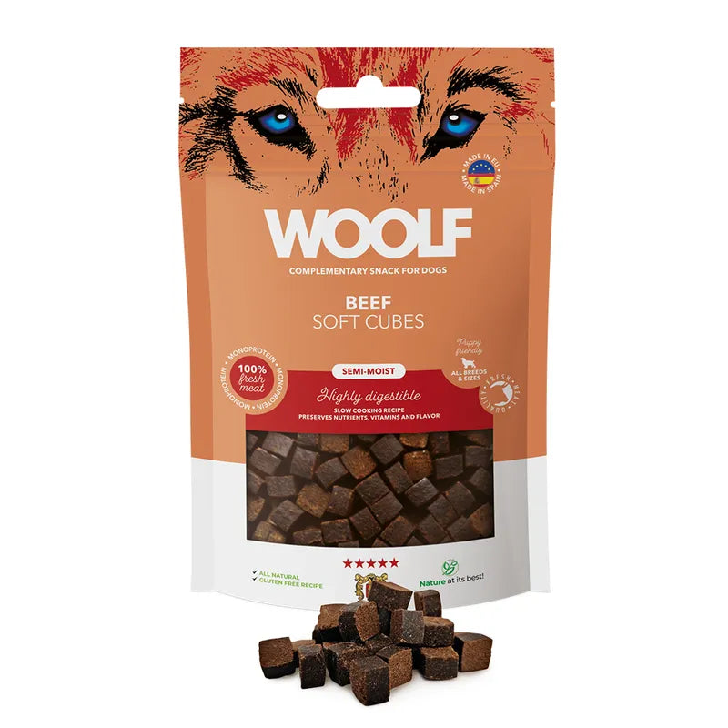 Woolf soft cubes Beef 100gr