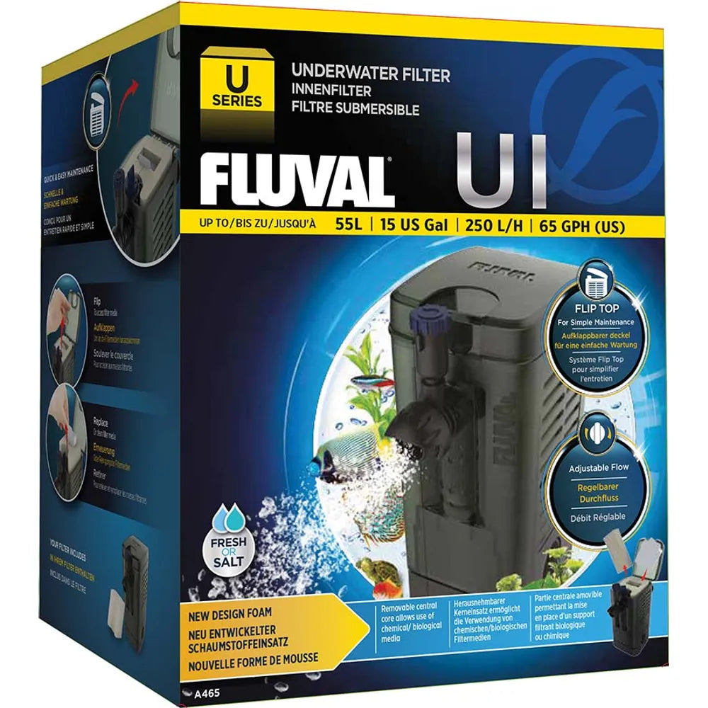 Innerfilter Fluval U1 200L/H För Akv. <55L