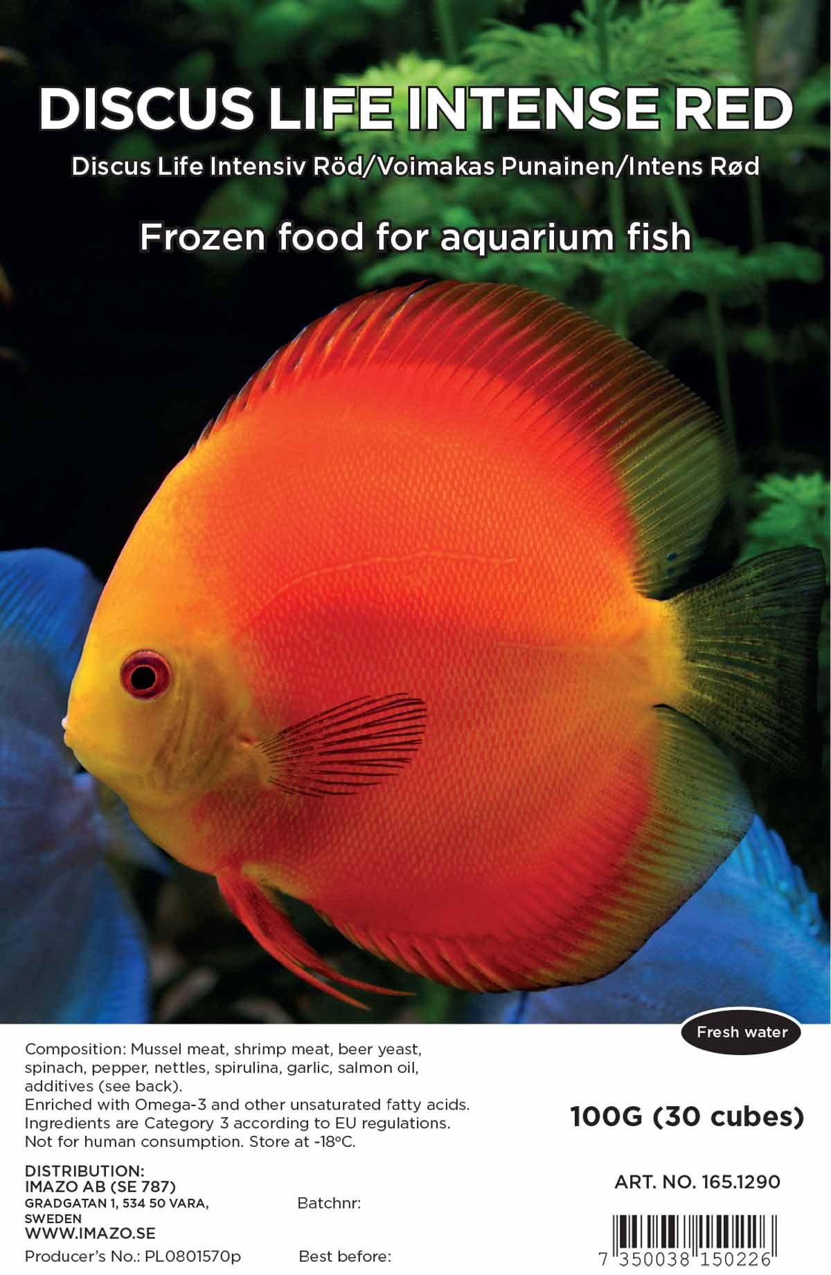 Fryst Discus Life Intensiv Röd Blister 100G Låda/80St