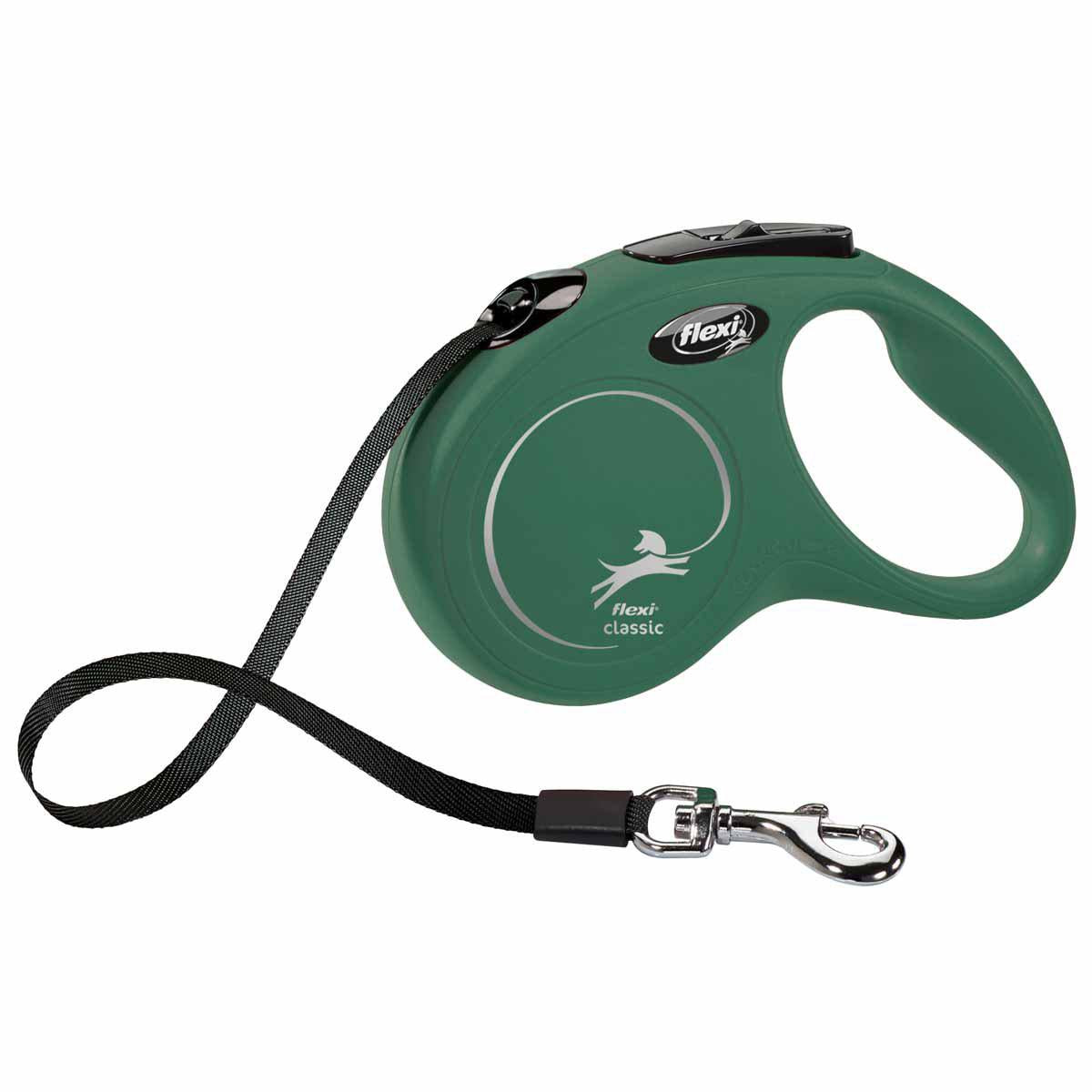 Flexi New Classic 5m band Olivegrön Max 15kg