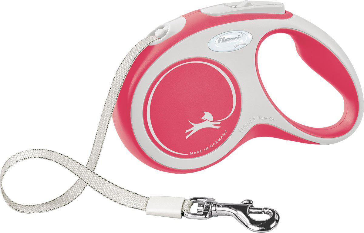 Flexi Koppel New Comfort S 5M Band Röd Max 15 Kg