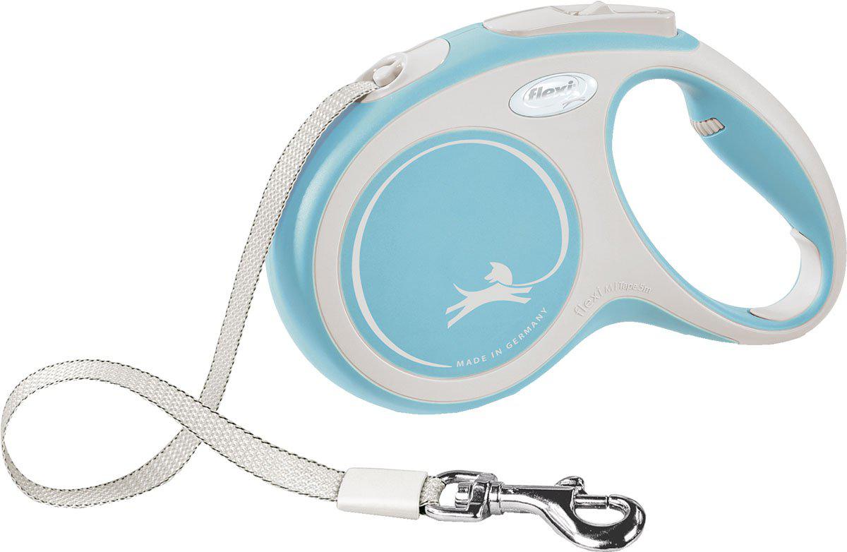 Flexi Koppel New Comfort M 5M Band Ljusblå Max 25Kg