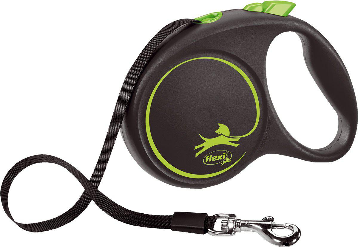 Flexi Koppel Black Design L 5M Band Grön Max50Kg