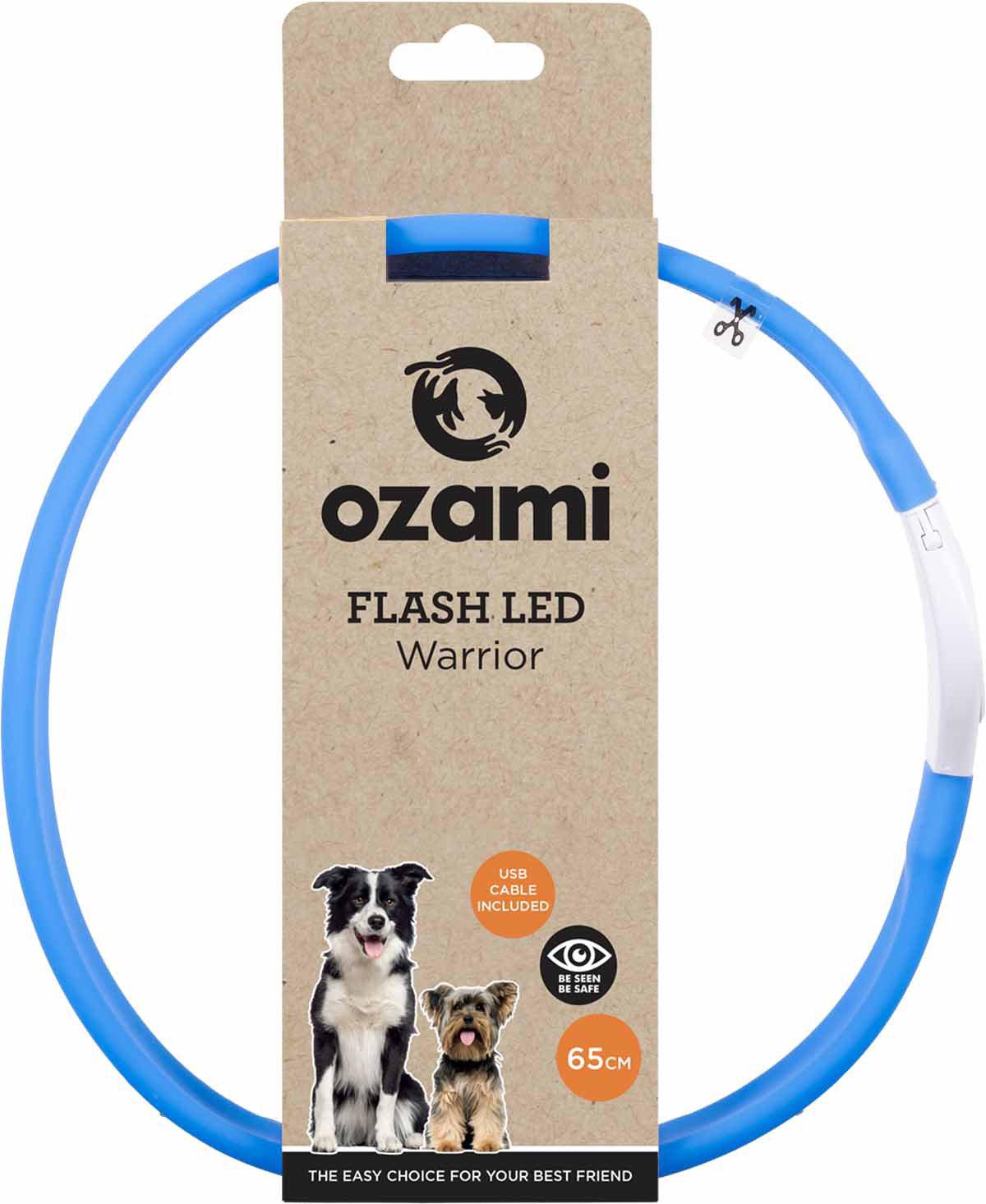 Halsband Flash Warrior Led Blå 65Cm