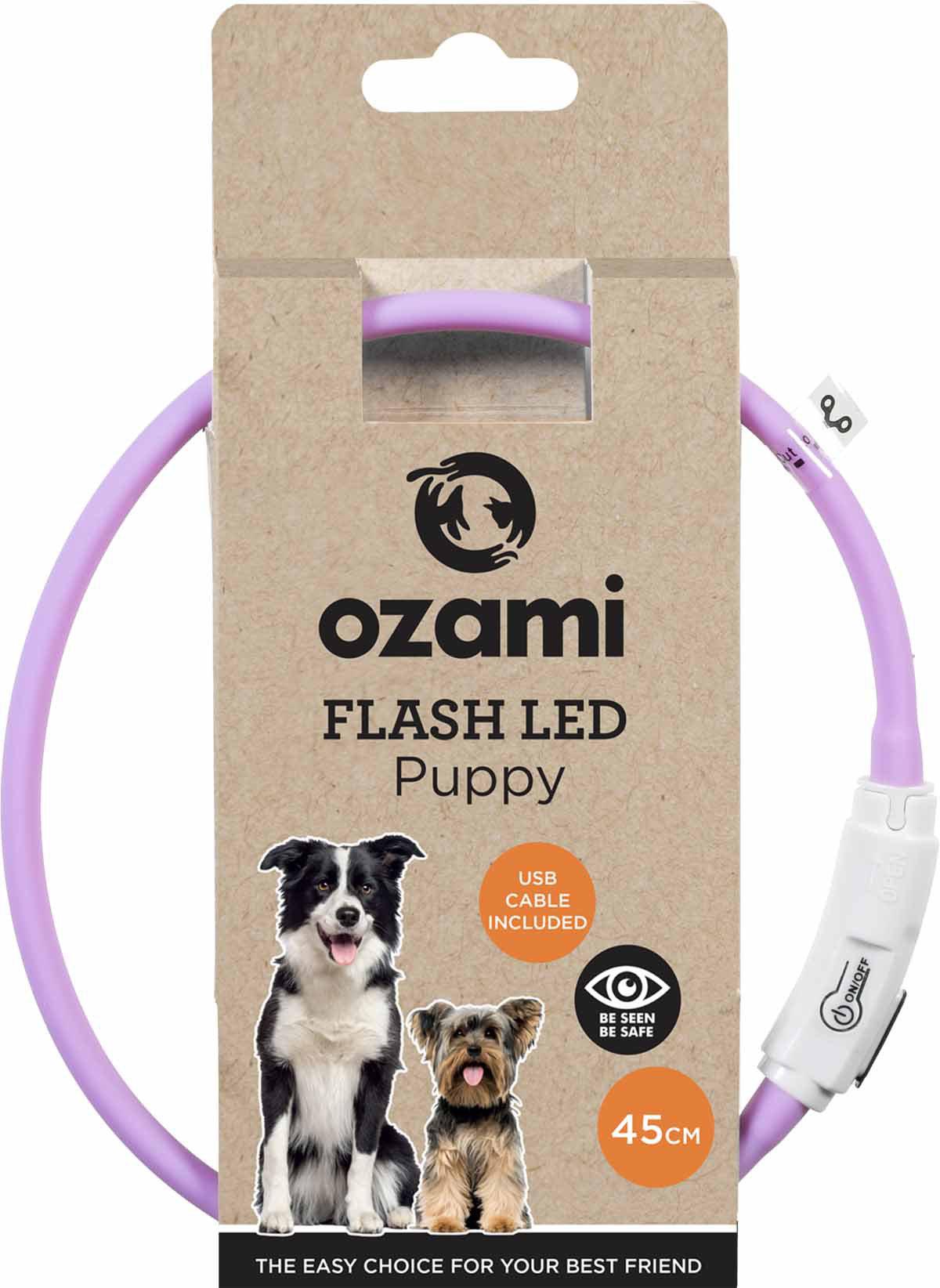 Halsband Flash Puppy Led Lila 45cm