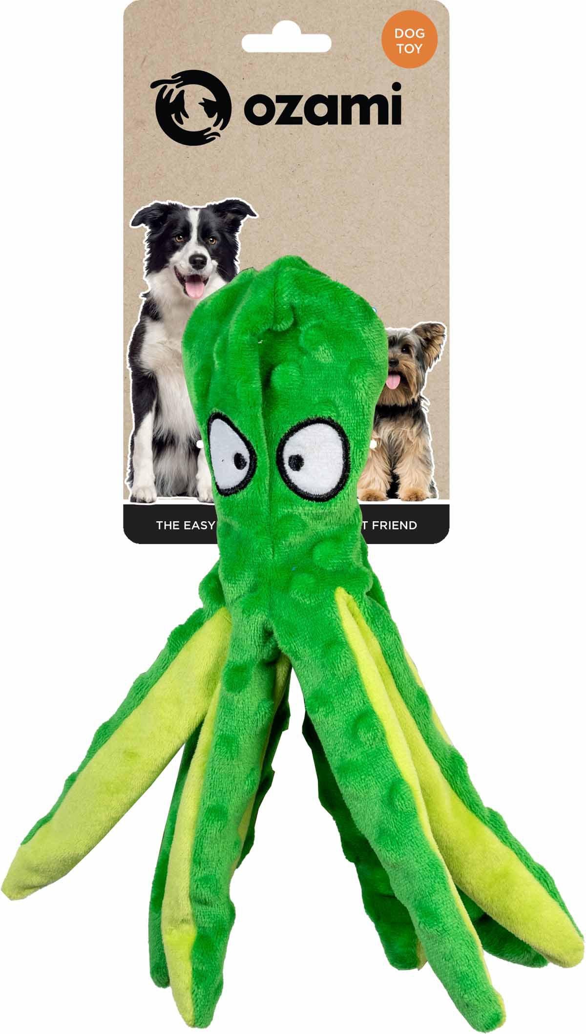 Hundleksak Prasslande Bläckfisk Grön 33cm