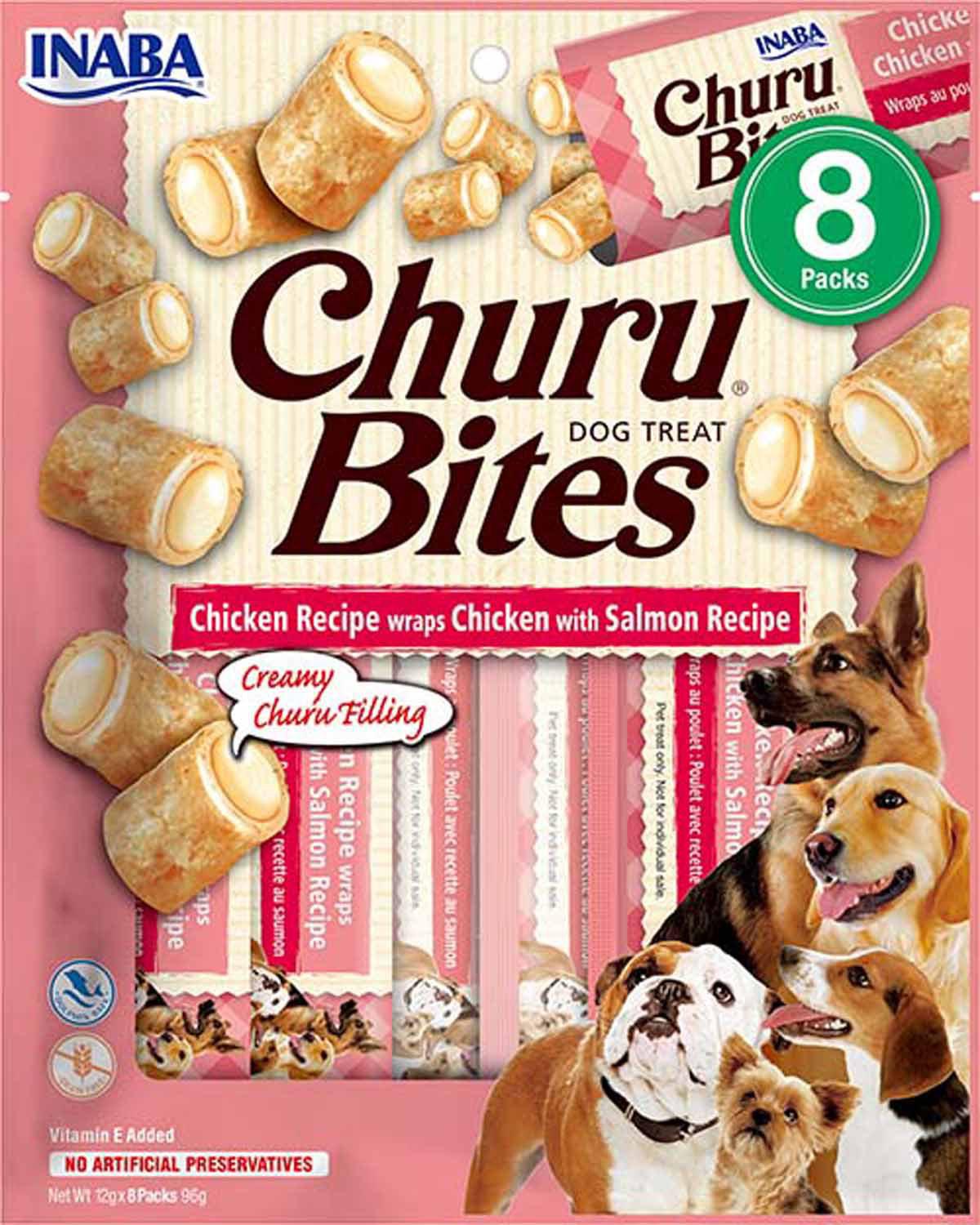 Churu Dog Bites Chicken Wraps With Salmon 8St