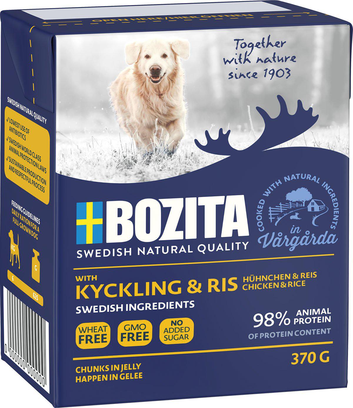 BOZITA NATURALS CHICKEN & RICE 370GR 6-PACK TETRA