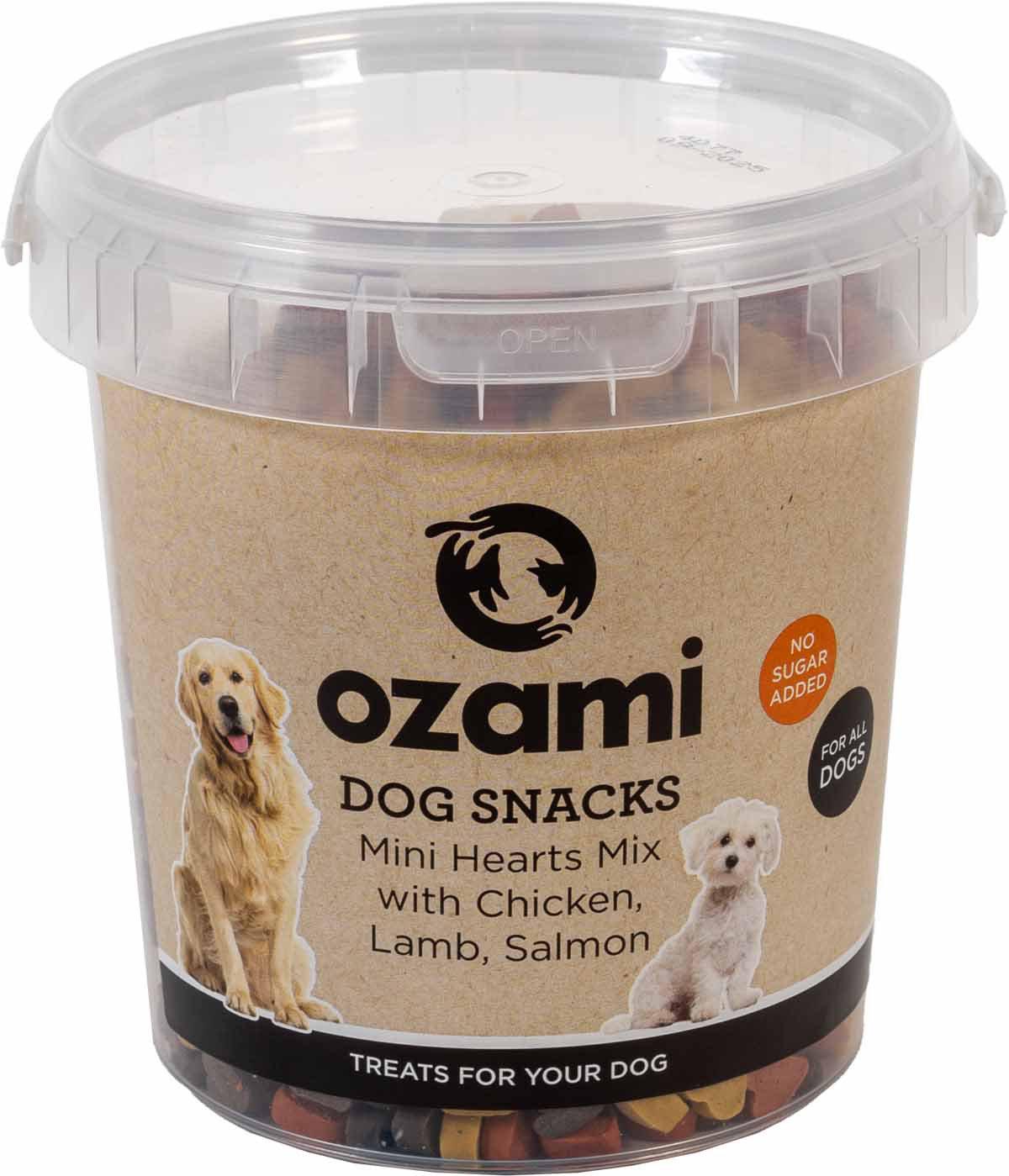 Hundgodis Mini Hearts Mix Kyckling, Lamm & Lax Hink 500G