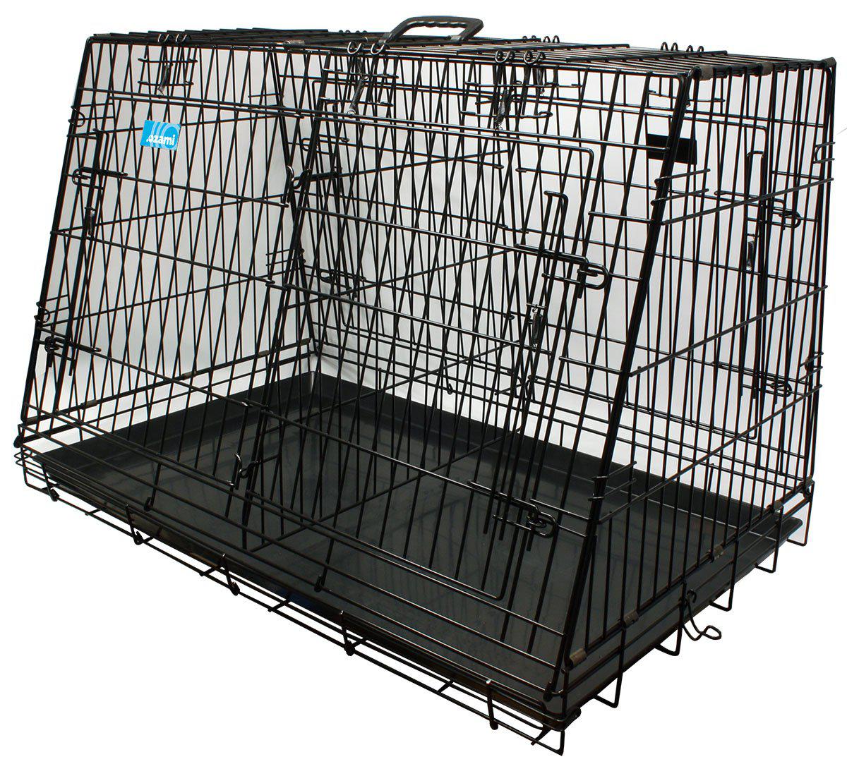 Hundtransportbur Svart Lutande 2-Delad 78X49X57Cm