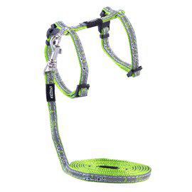 Rogz Nightcat Sele Med Koppel Xs Lime 8Mm 19,8-30Cm