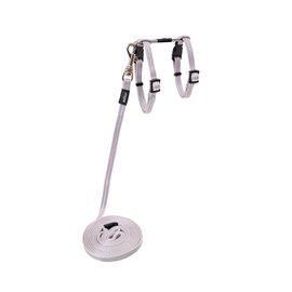 Rogz Alleycat Sele Med Koppel Xs Silver8mm