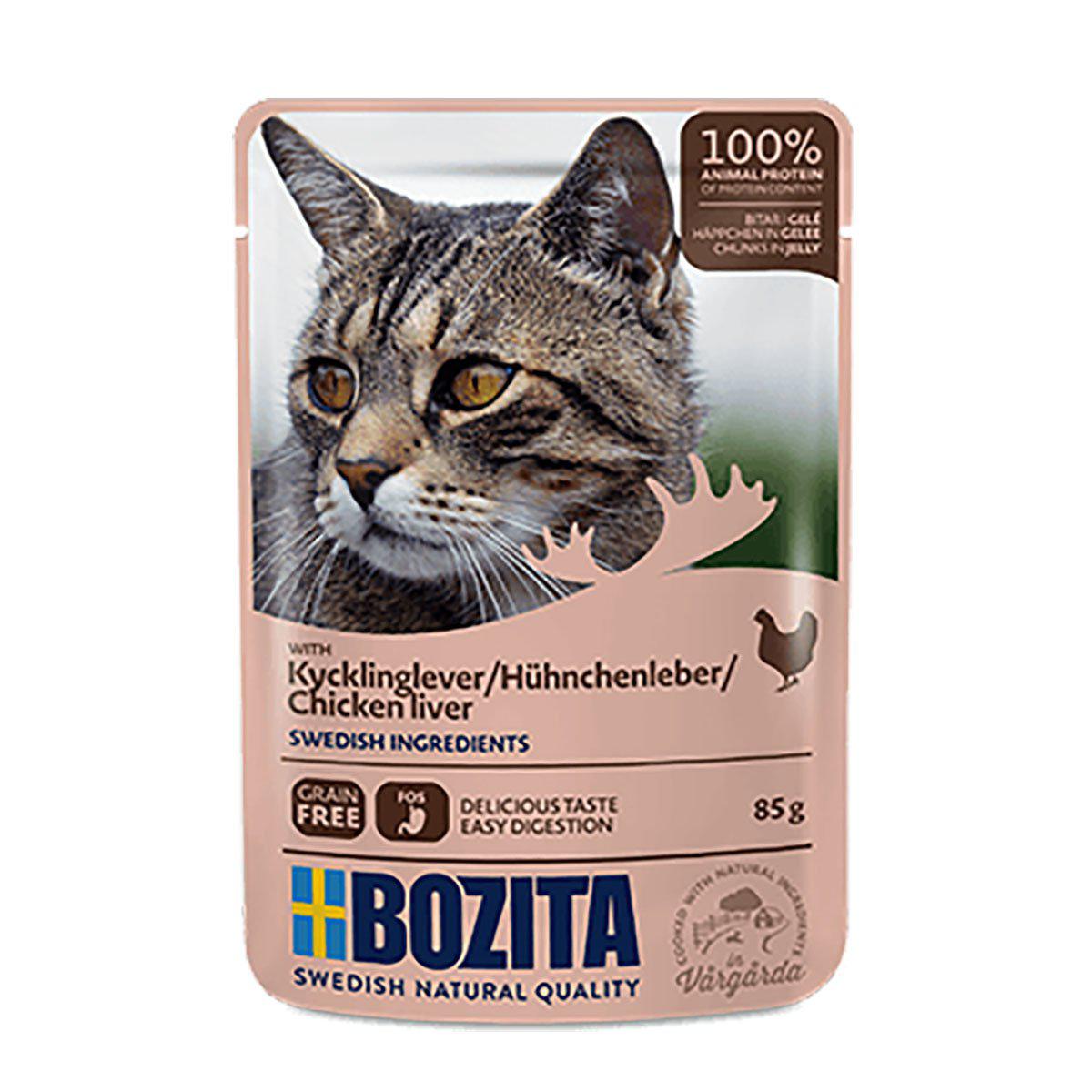 BOZITA FELINE KYCKLINGLEVER I GELÉ POUCH 85GR