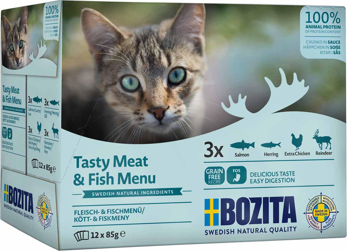 BOZITA FELINA KÖTT&FISK I SÅS MULTIBOX 1,02KG