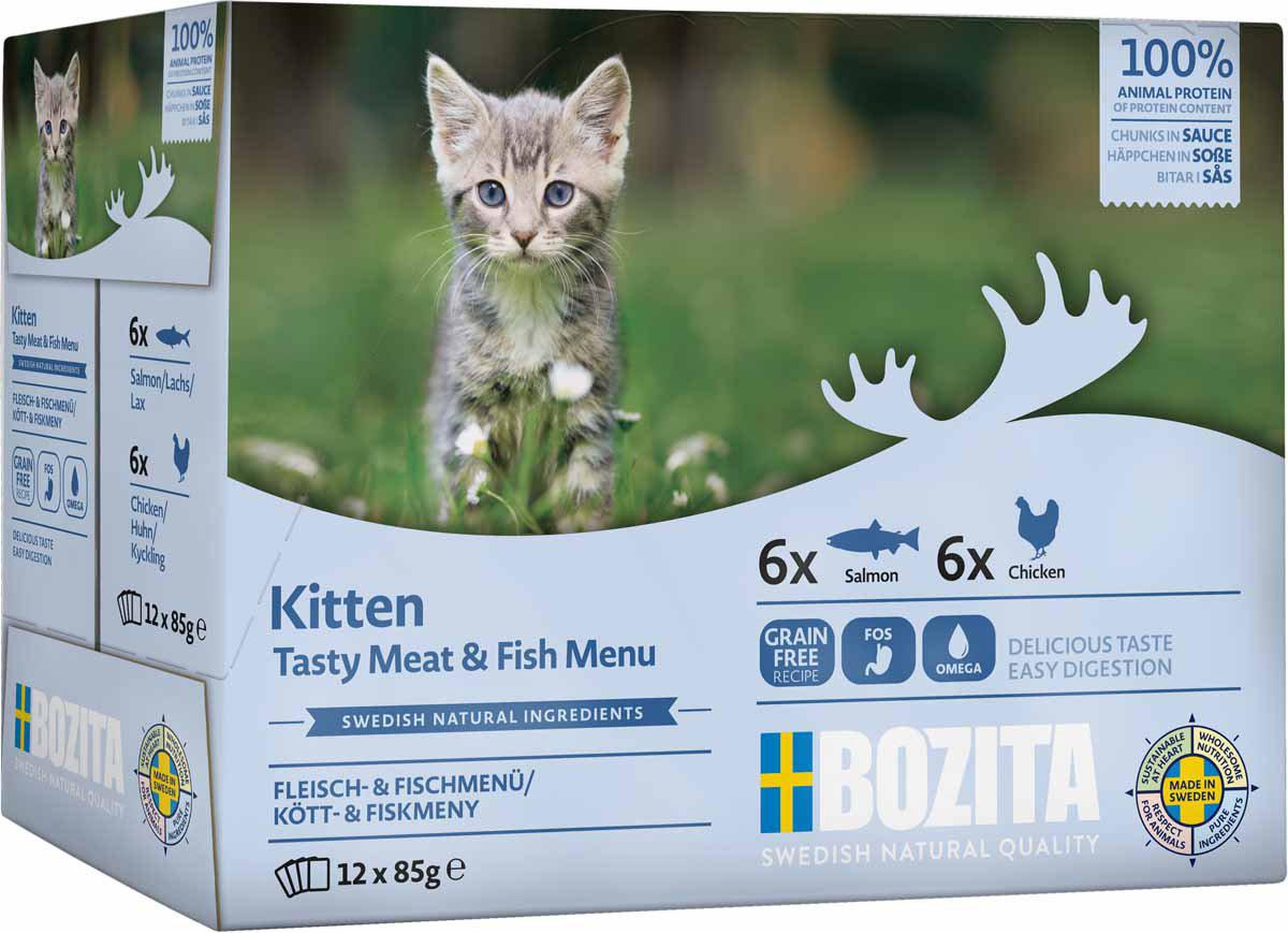 Bozita Feline Kitten Meat & Fish In Sauce Multibox 1,02kg