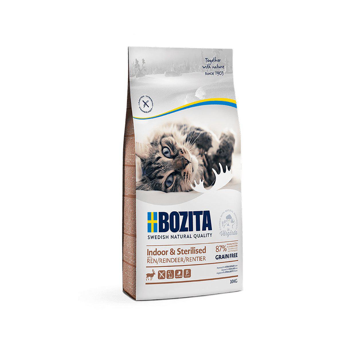 BOZITA INDOOR & STERILISED GRAIN FREE REINDEER 10KG