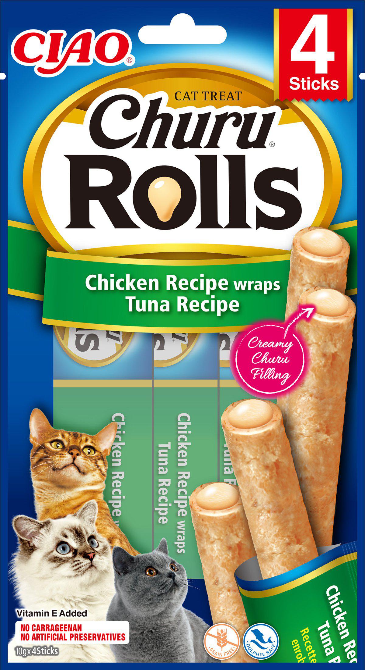 Churu Cat Rolls Chicken And Tuna Wrap 4St