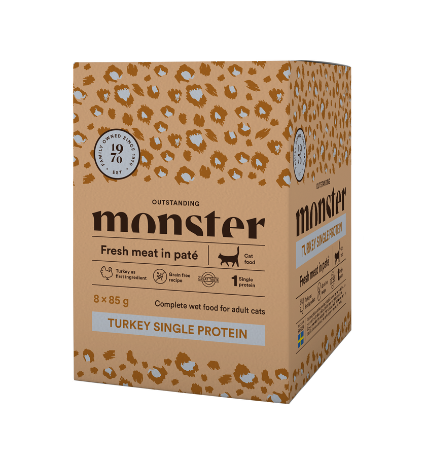 Monster Cat Pouches Adult Turkey 85g (8-pack)