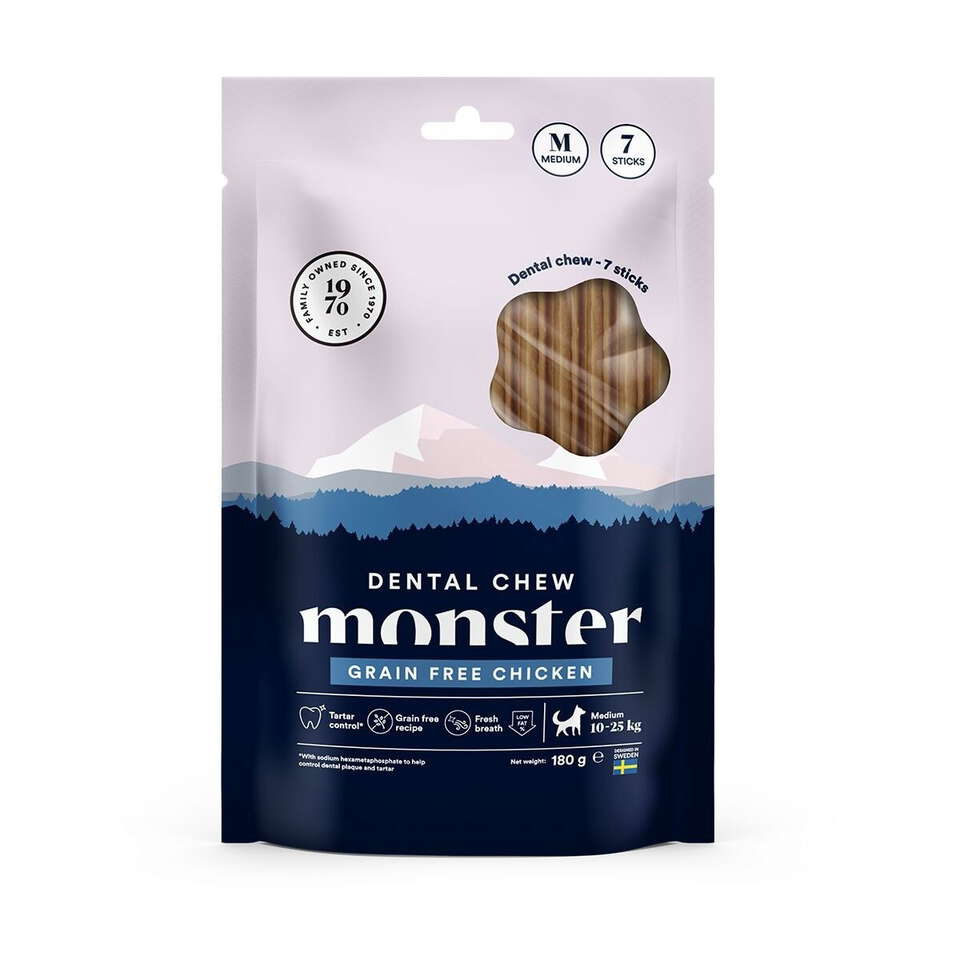 Monster Dog Dental Chew GF Chicken M Week (7st) 180g