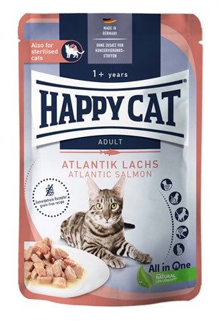 HappyCat våt/sås, atlantlax, 85gr