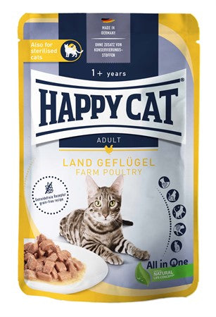 HappyCat våt/sås, fågel, 85 gr