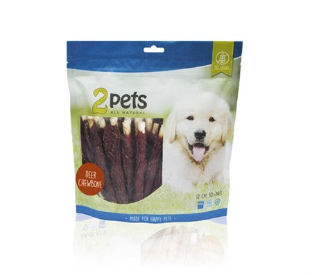 2pets Tuggpinne med hjort 12cm 30-pack, 400gr
