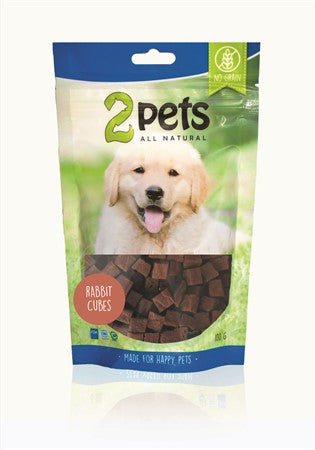 2pets Dogsnack Rabbit Cubes, 100 gr