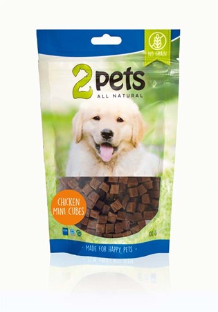 2pets Dogsnack Chicken MiniCubes, 100 gr