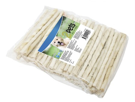 2pets Tuggpinne vriden vit, ¤9-10mm 12 cm, 100-pack