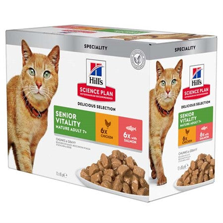 SP Hills Feline Senior Vitality Chicken & Salmon 12x85g
