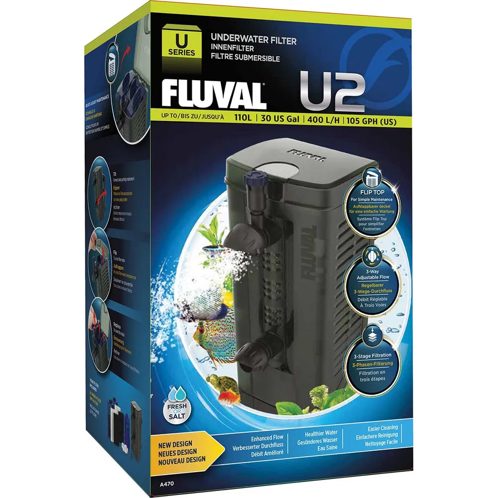 Innerfilter Fluval U2 400L/H För Akv<110L