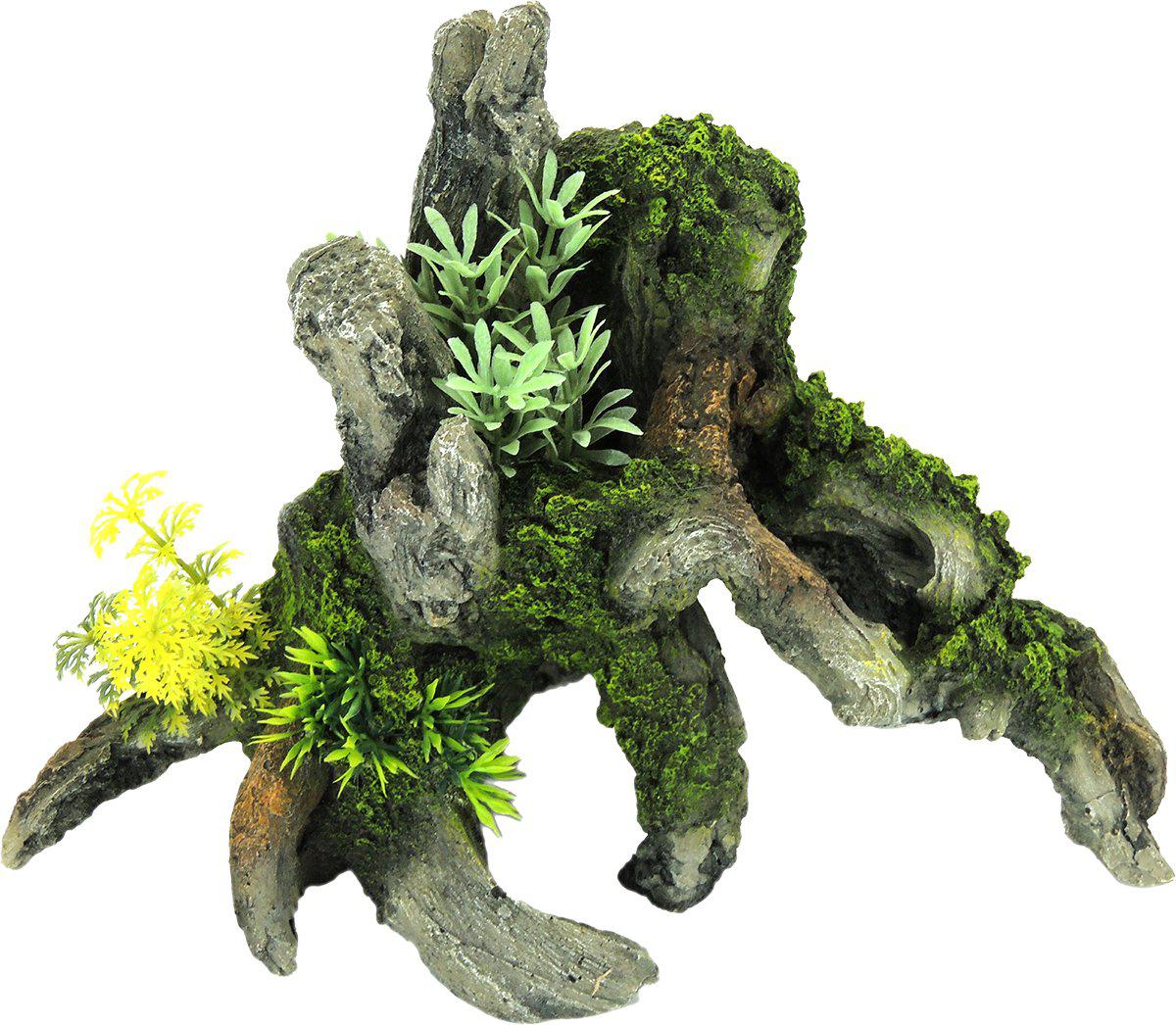 Grey Driftwood Withplants 284X183X212Mm