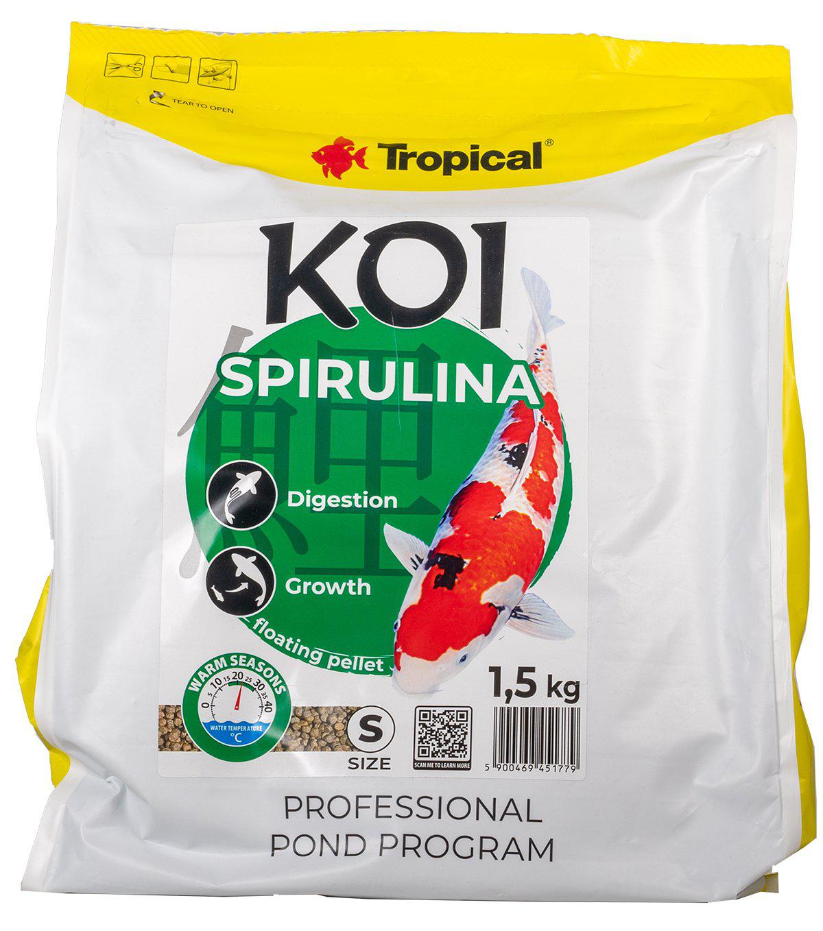 Tropical New Koi Spirulina Pellet Size S Hink 5L/1,5Kg