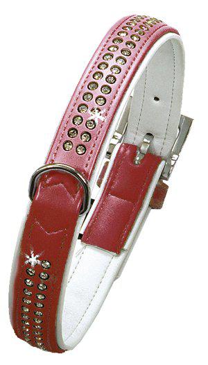Halsband Art Leather Monte Carlo 1Rad Str. Röd 14Mmx37Cm