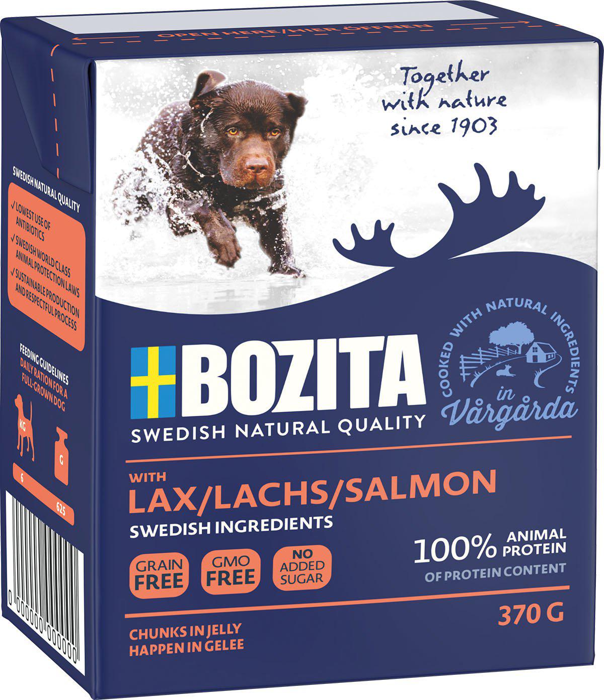 BOZITA NATURALS SALMON 370GR 6-PACK TETRA
