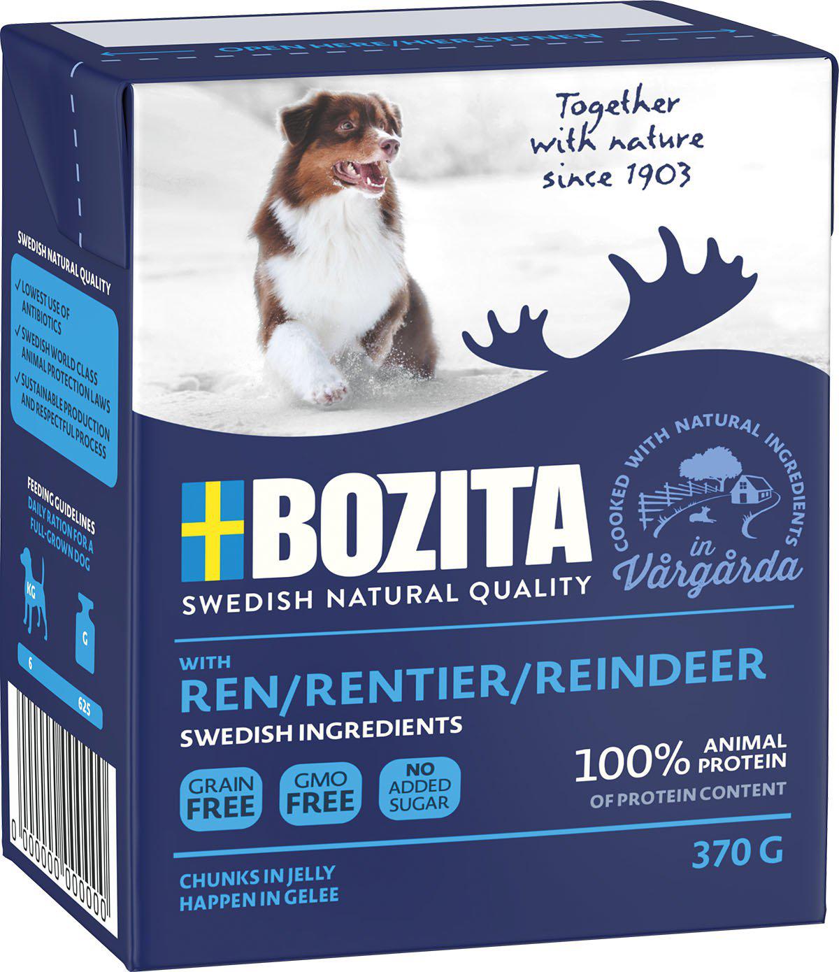 BOZITA NATURALS REINDEER 370GR 6-PACK TETRA