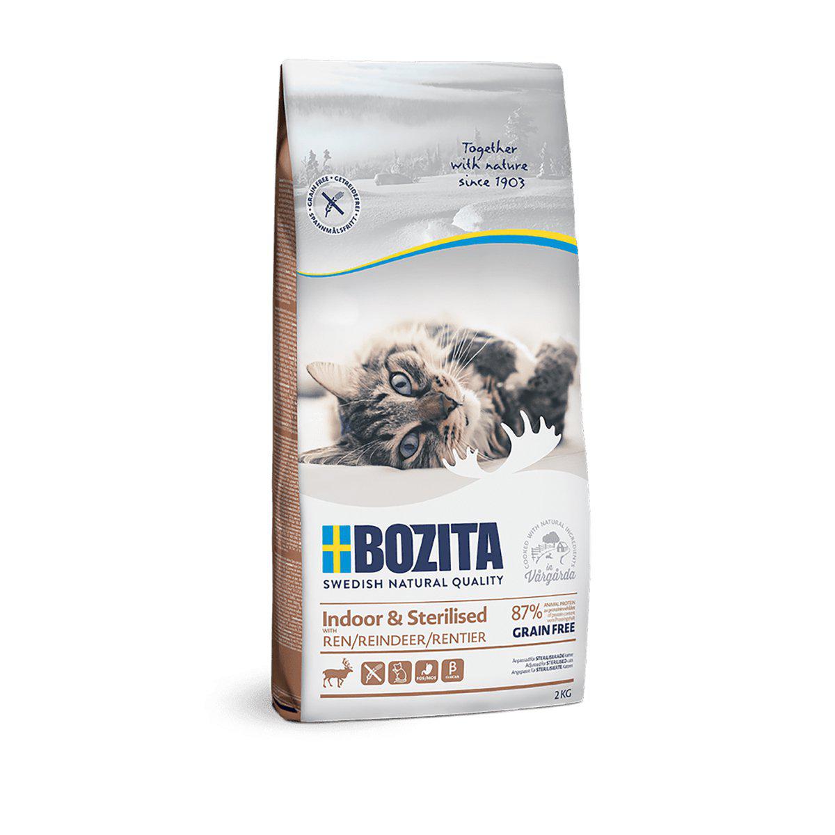 BOZITA INDOOR & STERILISED GRAIN FREE REINDEER 2KG