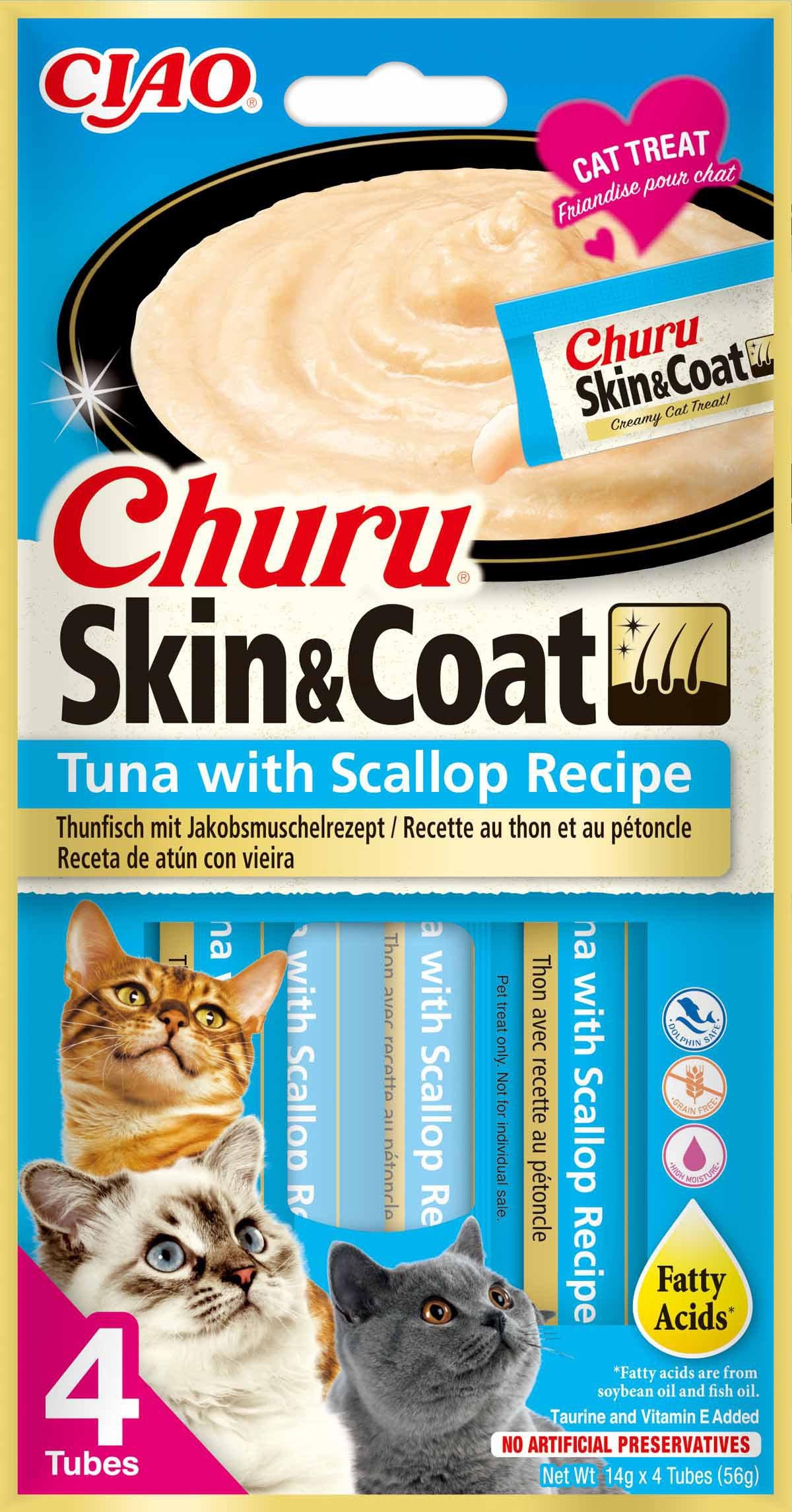 Churu Skin & Coat Tuna & Scallop 4St