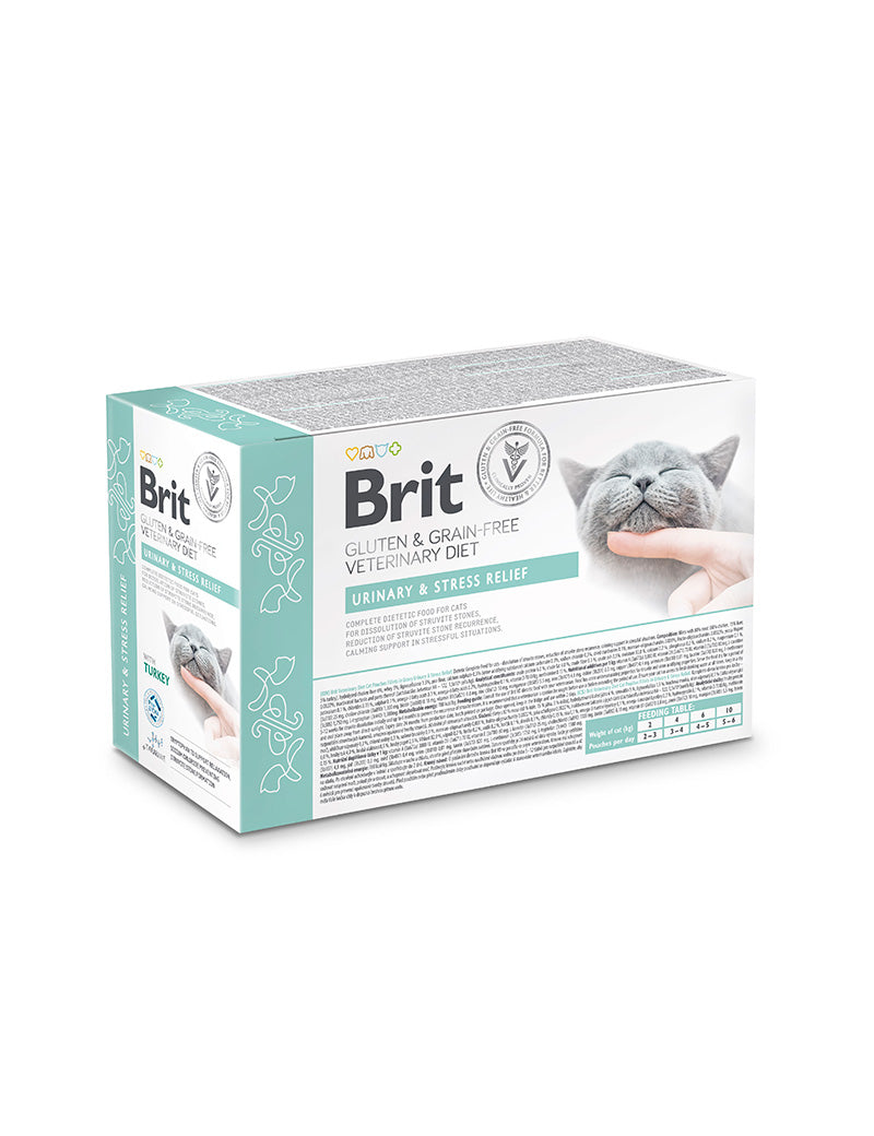 Brit Vet Diet Urinary and Stress Relief Cat Pouch 12x85g