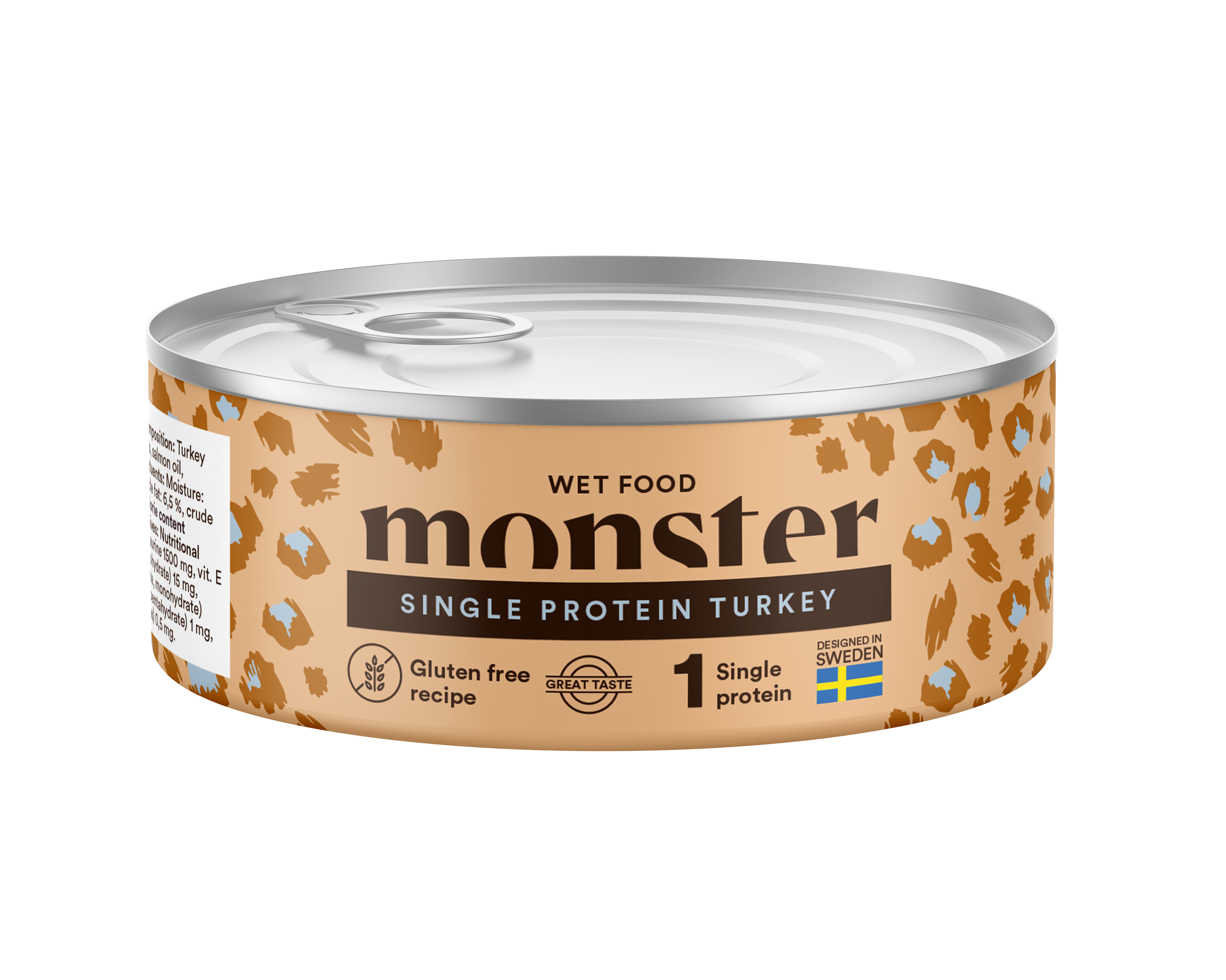 Monster Cat Adult Single Turkey Can 100 g (12/tray)