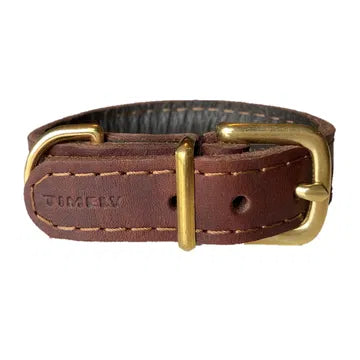 Läderhalsband Texas mörkbrunt 2*30cm