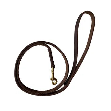 AKU-Läderkoppel Texas mörkbrun med mässing 12mm*110cm